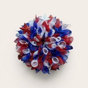 Patriotic Red, White, and Blue Starburst Wreath